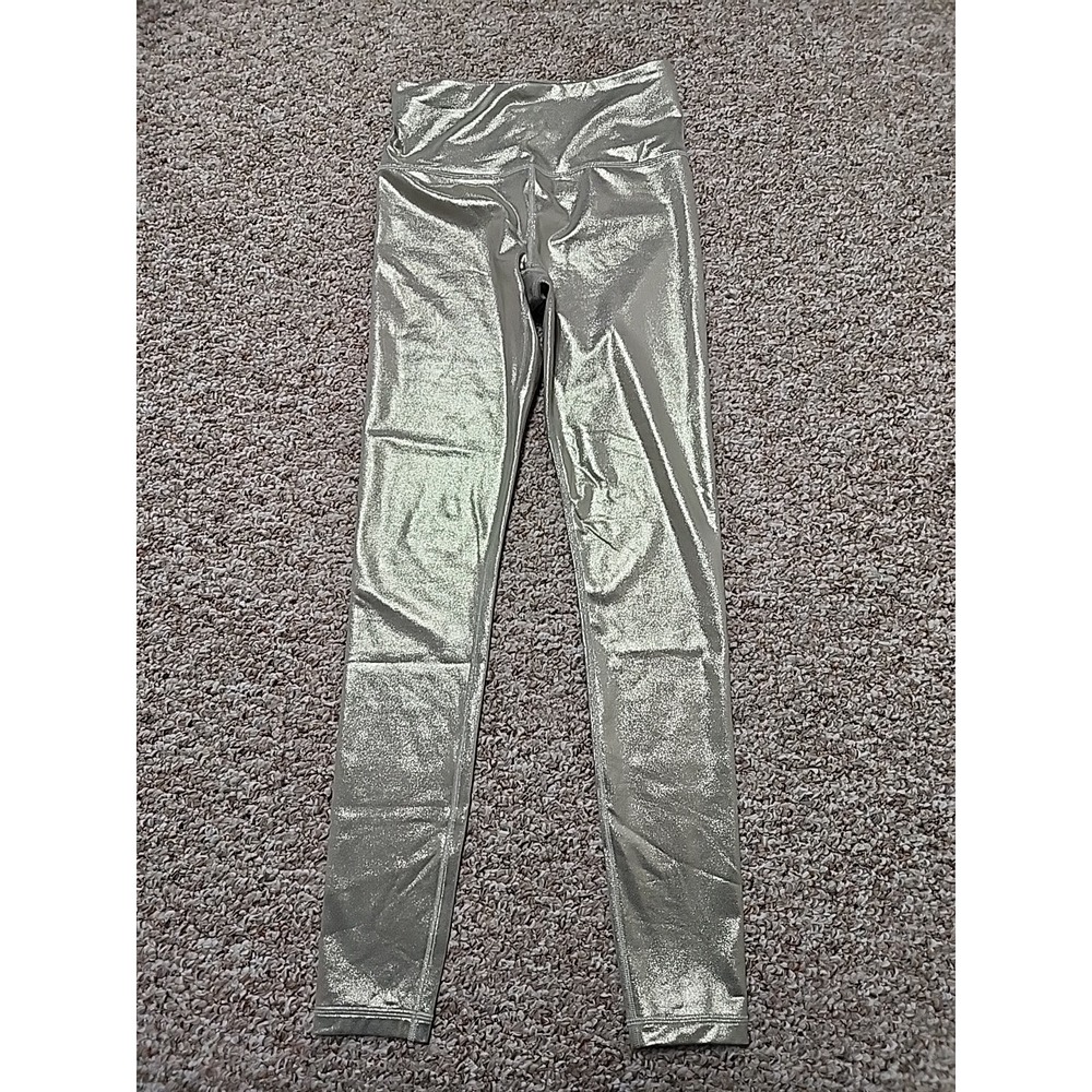 Athleta Elation High Rise Shine Tight Leggings Gold Oyster‎ Small Tall 24x28